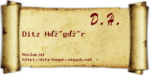 Ditz Hágár névjegykártya